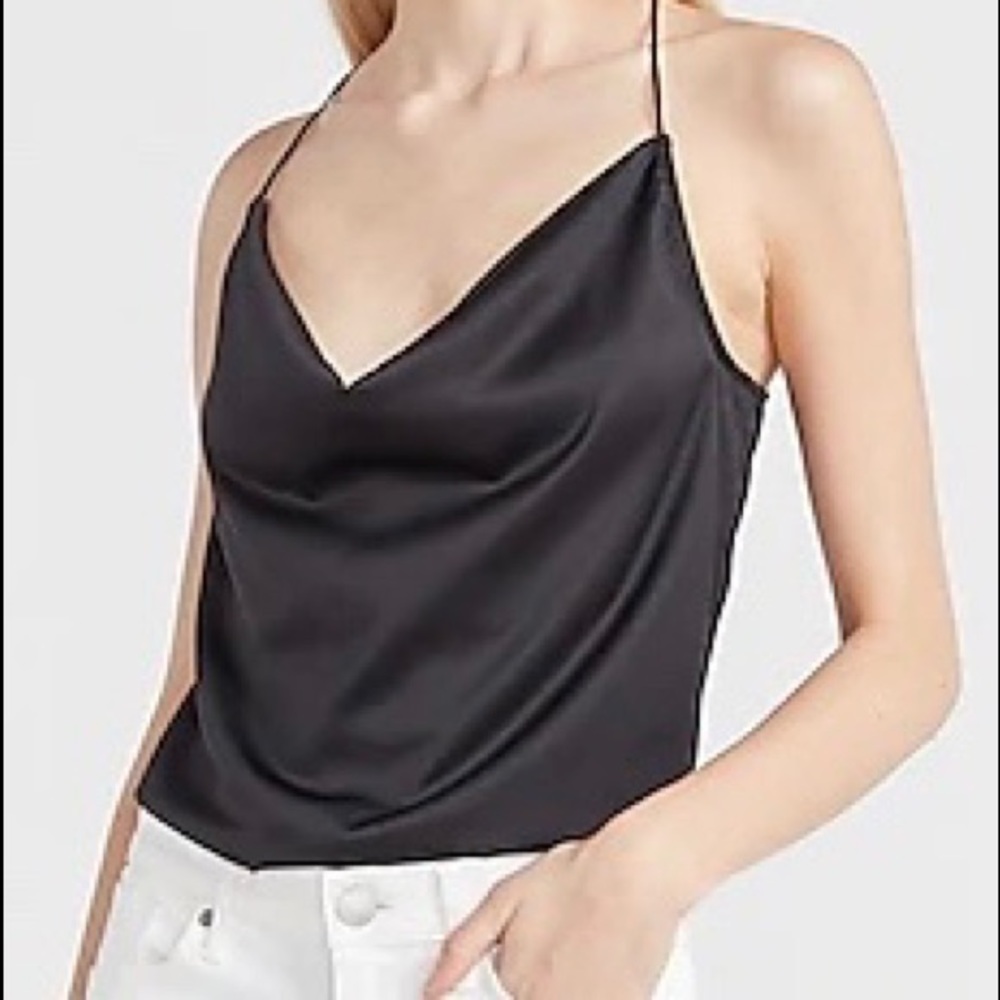 EXPRESS Satin Cowl Neck Racerback Cami
